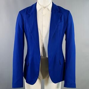 HAIDER ACKERMANN Size 40 Royal Blue Wool Open Front Notch Lapel Sport Coat